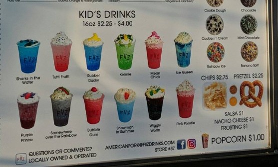 FiiZ Drinks Restaurant Menu | Signature Sodas, Refreshing Mixes & Treats